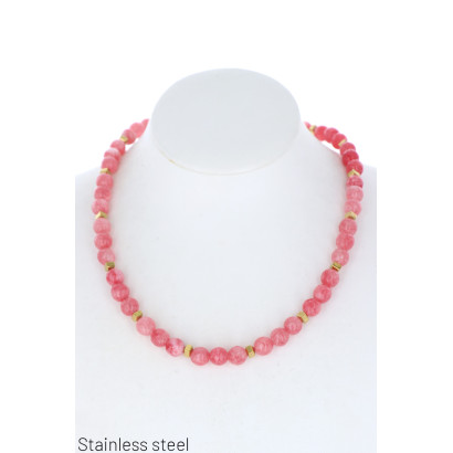 COLLAR DE PERLAS Y PIEDRAS CON PERLAS EN ACERO
