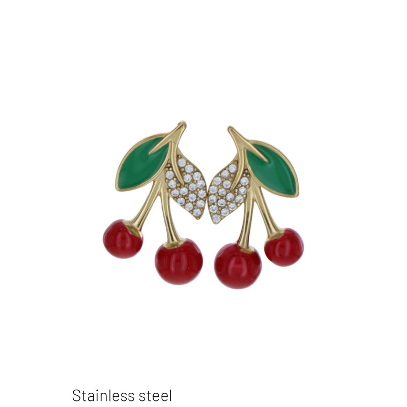 CLOVER SHAPE POST EARRINGS WITH STRASS