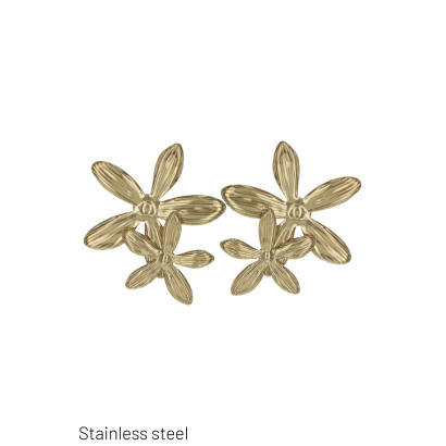 BOUCLES D'OREILLES ACIER FORME FLEURS