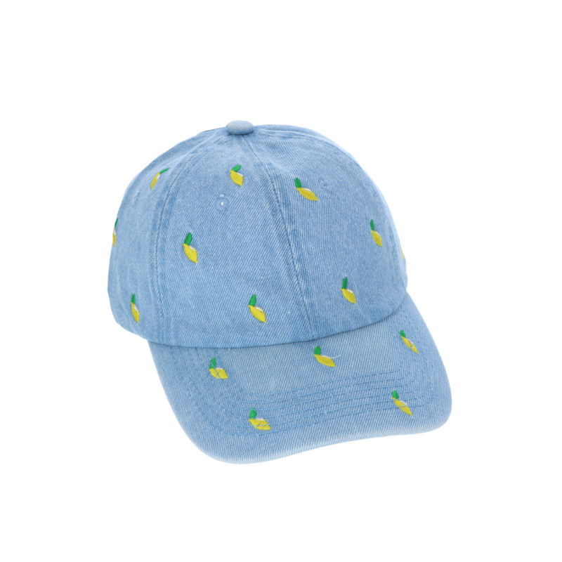 CASQUETTE EN JEANS AVEC BRODERIE CITRONS