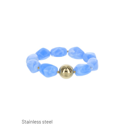 BRACELET ELASTIQUE AVEC PERLES EN RÉSINE ET ACIER