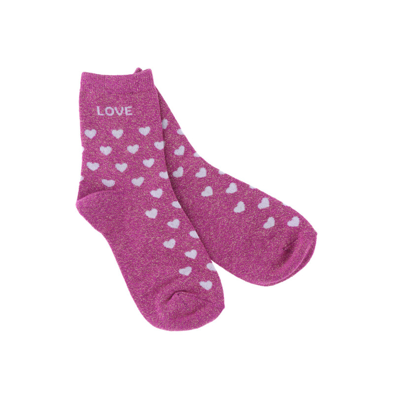 CALCETINES CON LUREX Y LOVE Y ESTAMPADO CORAZÛN