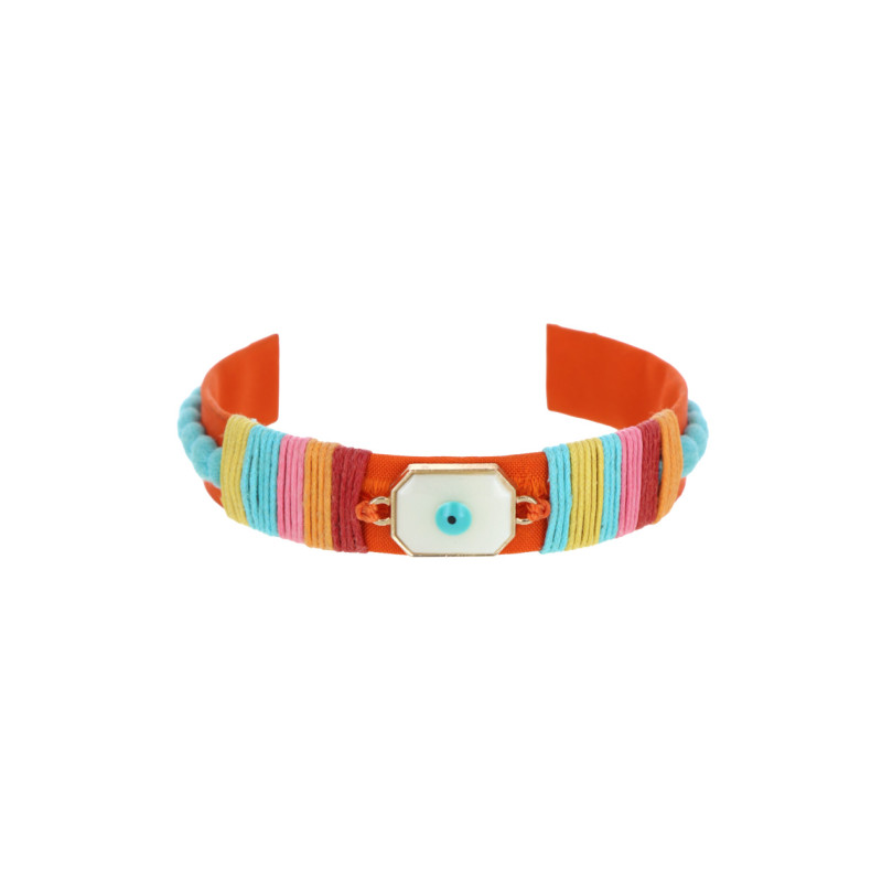 RIGID BRACELET COVERED WITH YARN