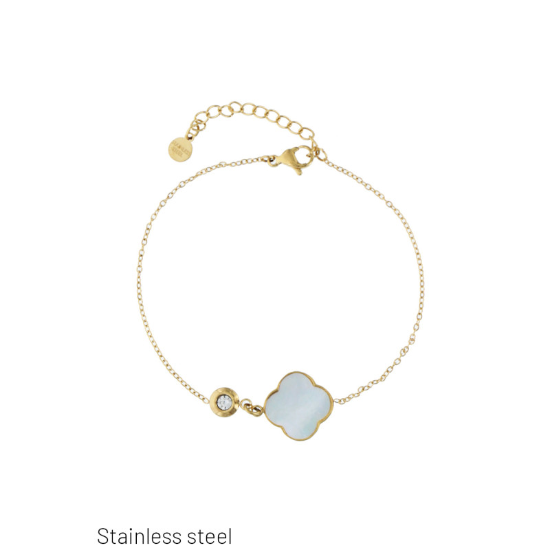 PULSERA ACERO CON COLGANTE FLORE