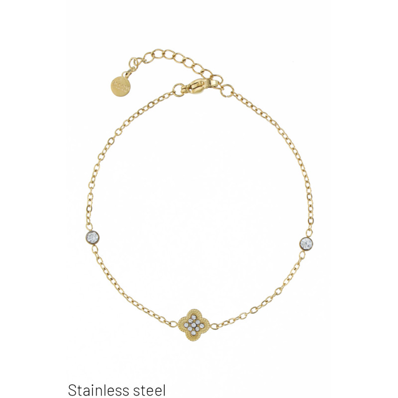 BRACELET EN ACIER AVEC FORMES GOMTRIQUES STRASS