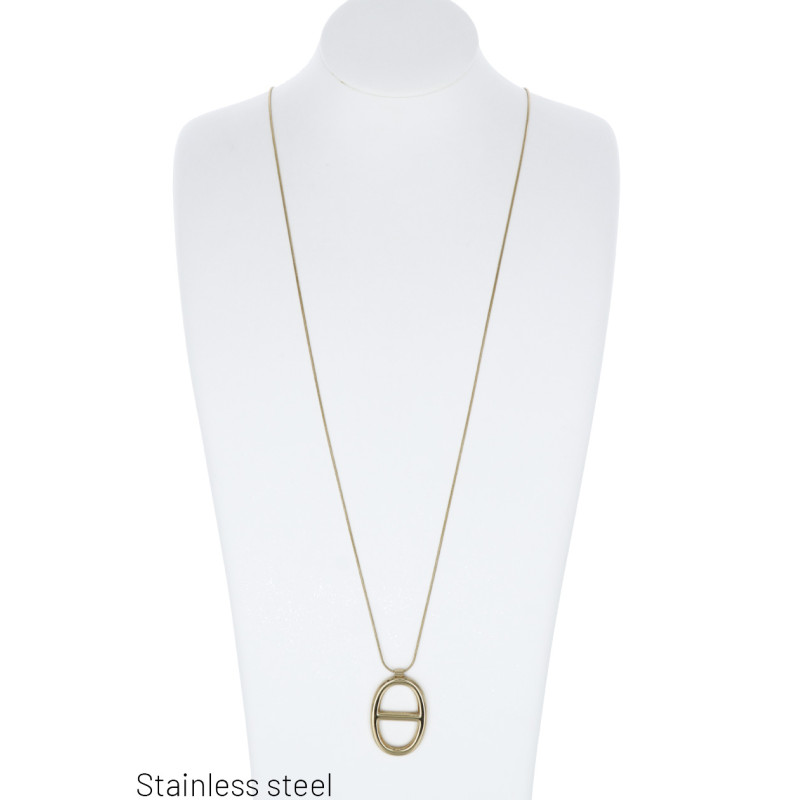 STAAL HALSKETTING EN LINK HANGER
