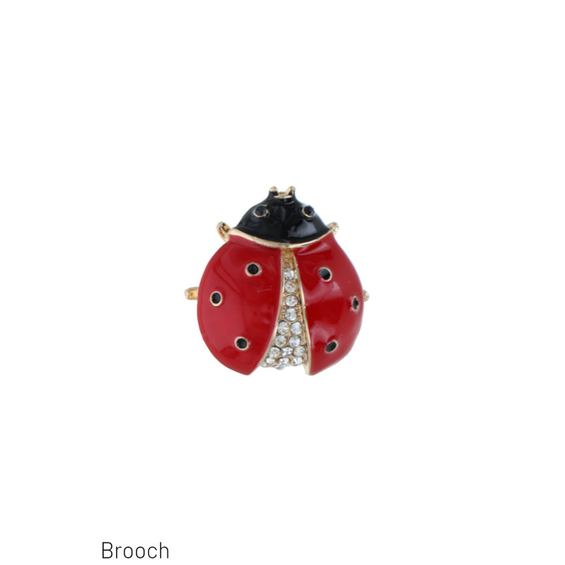 BROCHE AVEC COCCINELLE ET STRASS