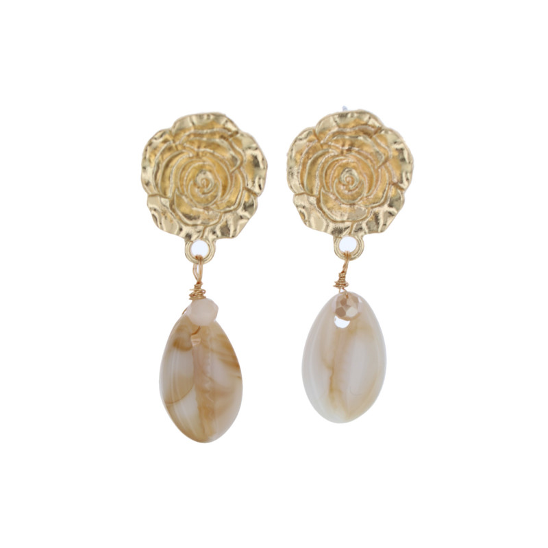 EARRINGS FLOWER SHAPE WITH SHELL
