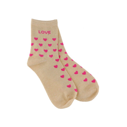CALCETINES CON LUREX Y LOVE Y ESTAMPADO CORAZÛN