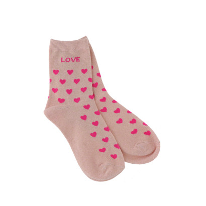 CALCETINES CON LUREX Y LOVE Y ESTAMPADO CORAZÛN