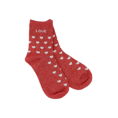 CALCETINES CON LUREX Y LOVE Y ESTAMPADO CORAZÛN