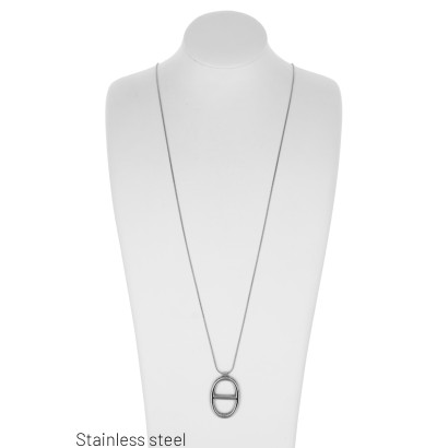 STAAL HALSKETTING EN LINK HANGER
