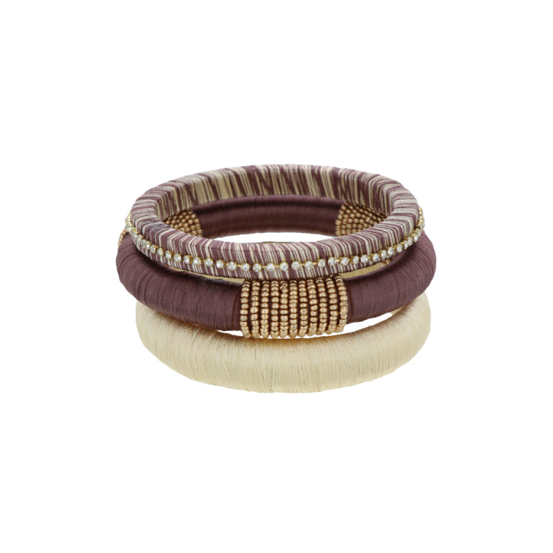 BRACELET RECOUVERT AVEC TISSUS, STRASS ET PERLES