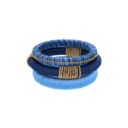 BRACELET RECOUVERT AVEC TISSUS, STRASS ET PERLES