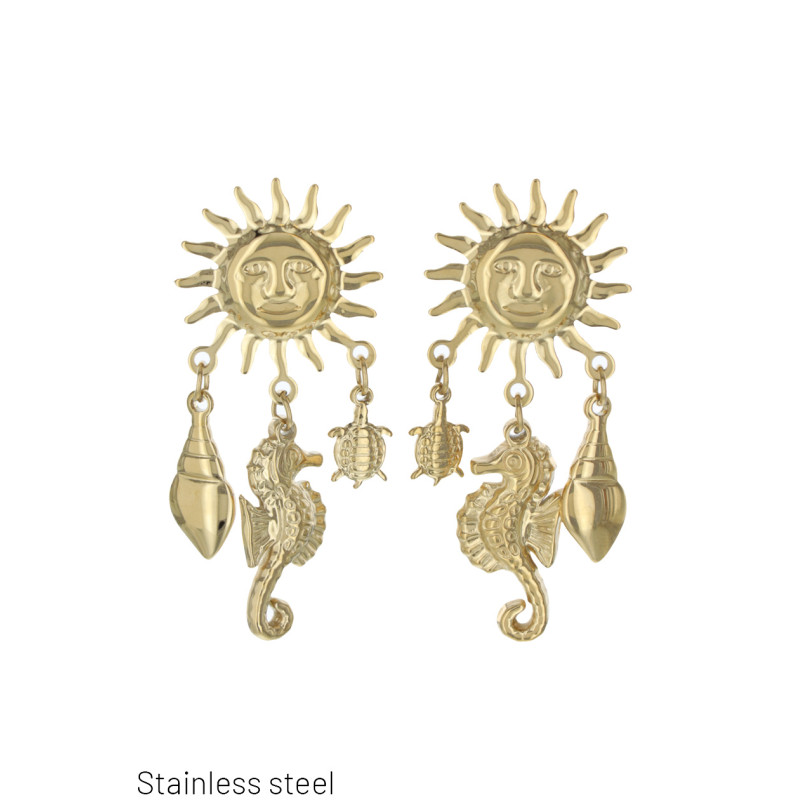 B.O. STN.STL. SUN SHAPE NAVY CHARMES