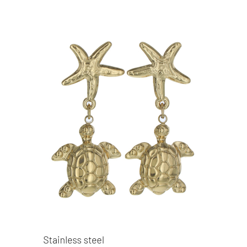 B.O. ACIER ETOILE DE MER PENDENTIF TORTUE