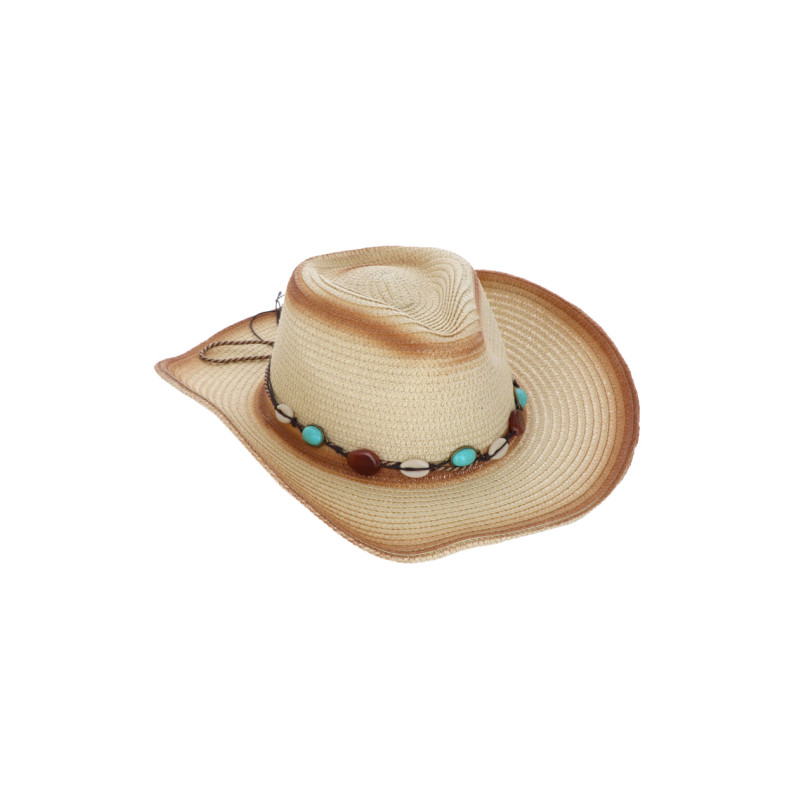 CHAPEAU DE PAILLE AVEC BORD COLOR