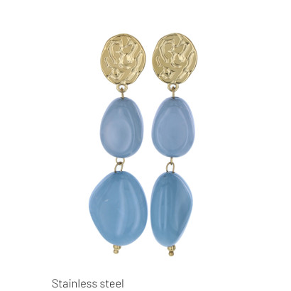 BOUCLE D'OREILLE PENDANTE EN PIERRE ET CRISTAL