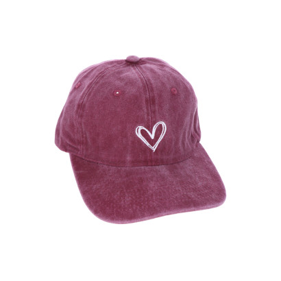 CAP IN DENIM WITH HEART EMBROIDERY