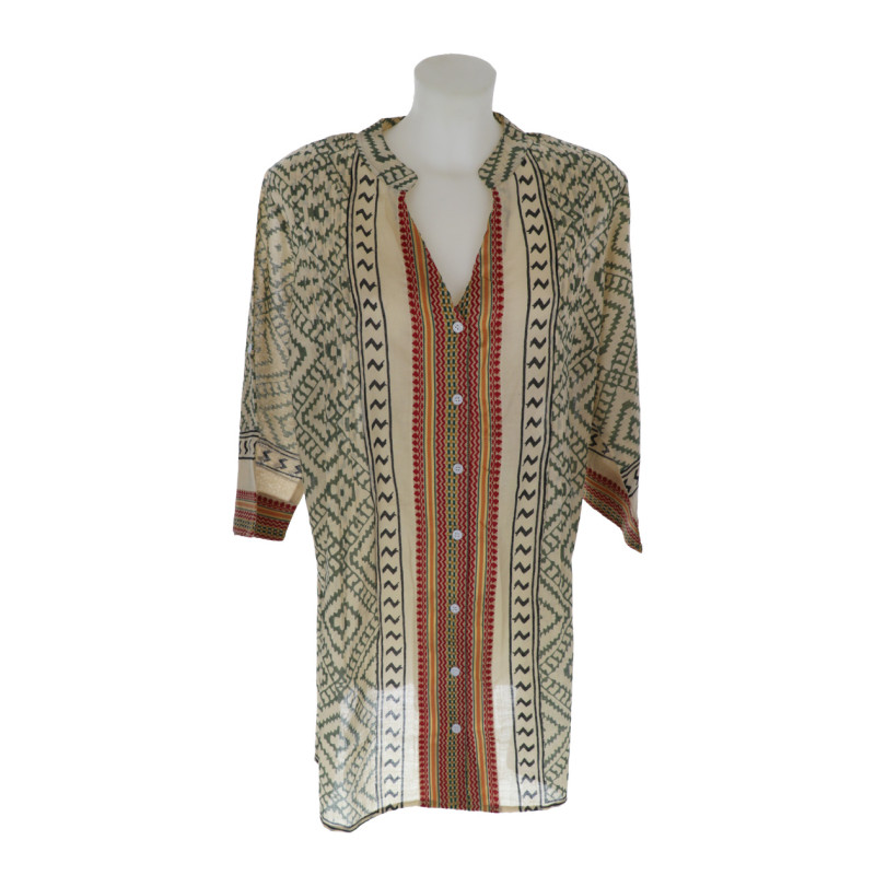 COTTON TUNIC WITH GEOMETRIC PATTERN