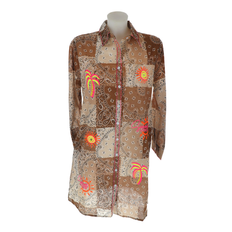 COTTON TUNIC WITH PATCHWORK