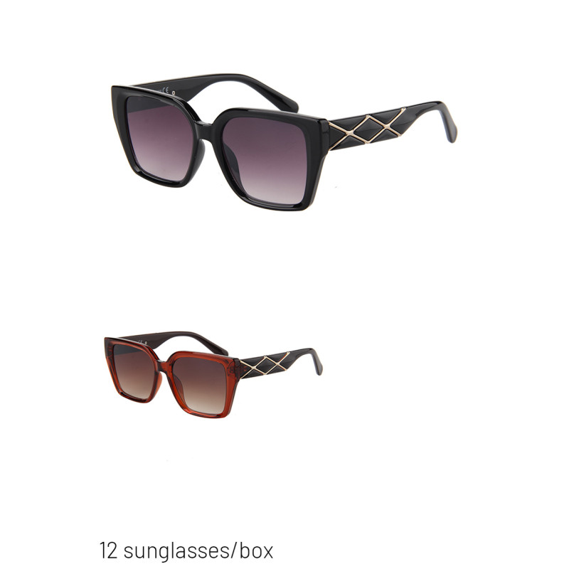 SUNGLASSES WITH PLASTIC FRAME & DECORATION ON LEGS