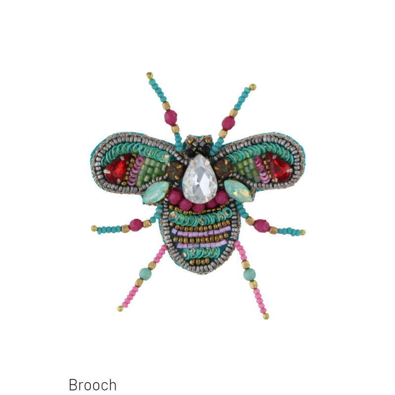 BROCHE AVEC MOUCHE ET PIERRE A FACETTES