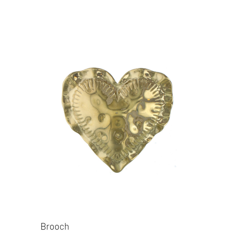 BROCHE EN ACIER AVEC FORME DE COEUR MARTELE