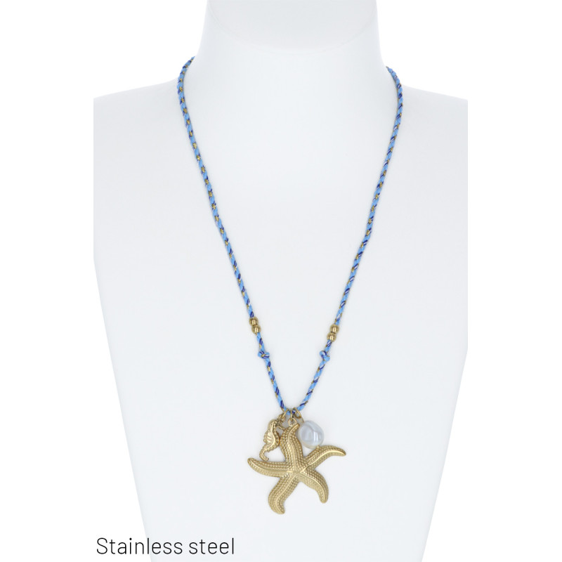 TOUW KETTING & STALEN BEDELS: ZEESTER EN PAREL