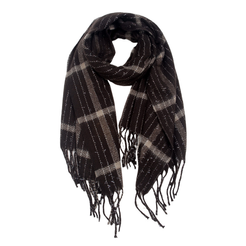WINTER SCARF WITH LINES AND FRINGES