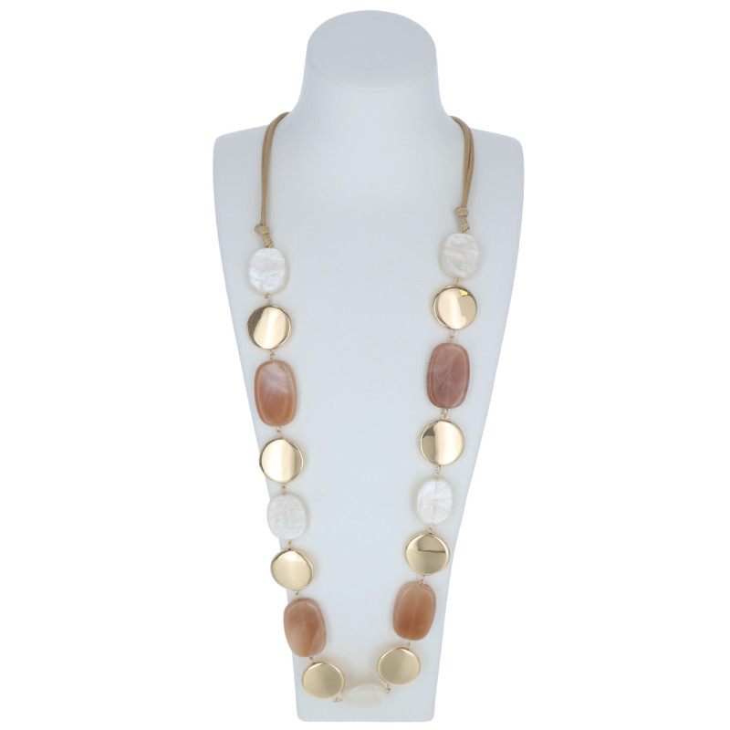 LONG CHAIN NECKLACE WITH GEOMETRIC PENDANT