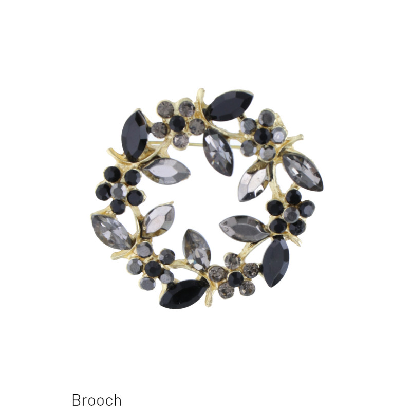 BROCHE FORME DE FLEUR AVEC PERLES A FACETTES