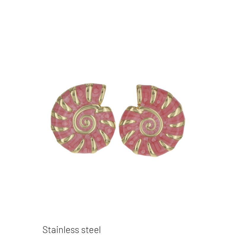 EARRINGS STL.STEEL ROUND SHAPE