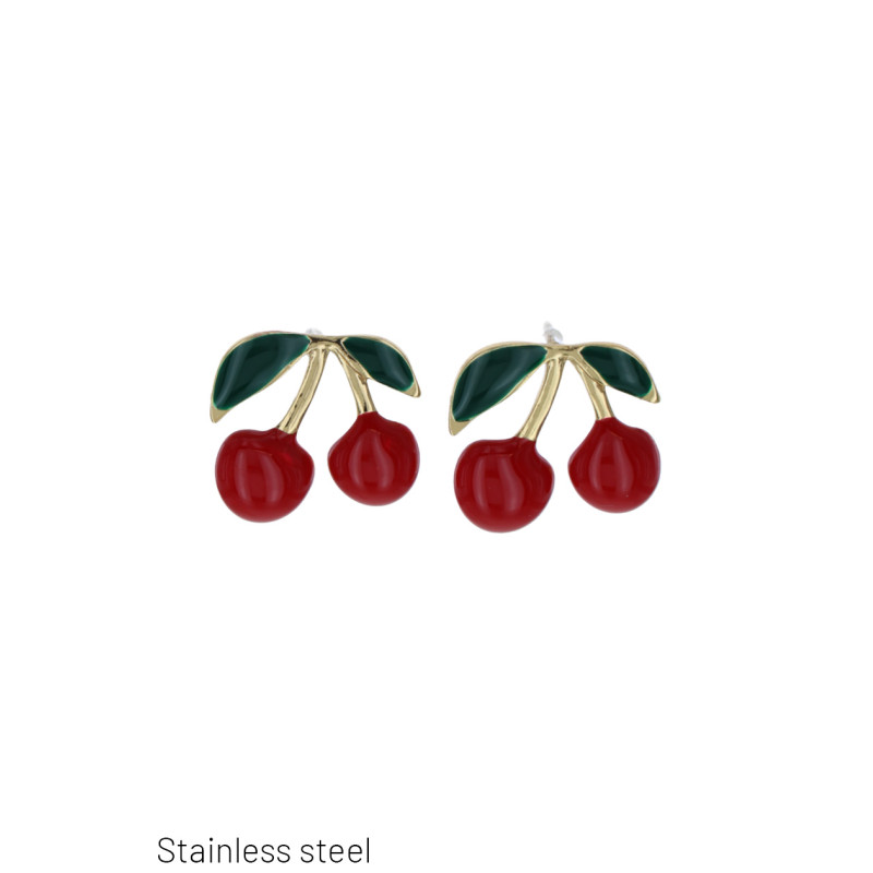 STEEL EARRINGS IN CHERRY SHAPE