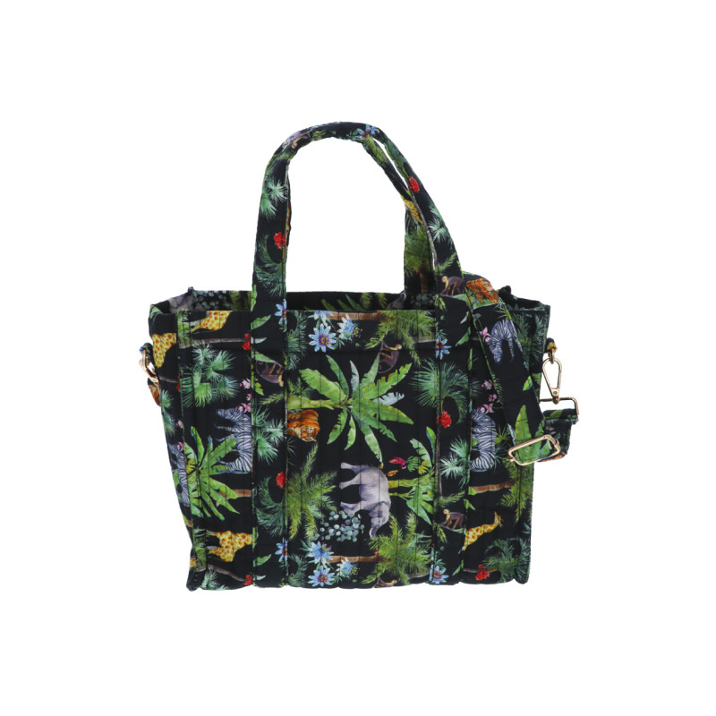 PADDED HANDBAG WITH JUNGLE PATTERN