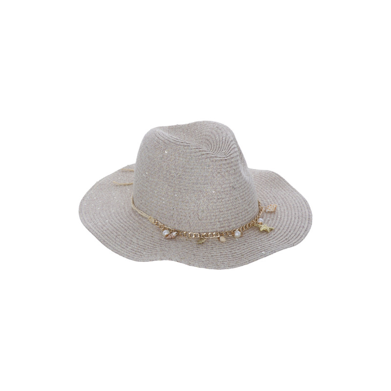 PAPER STRAW HAT WITH CHARMS: STAR