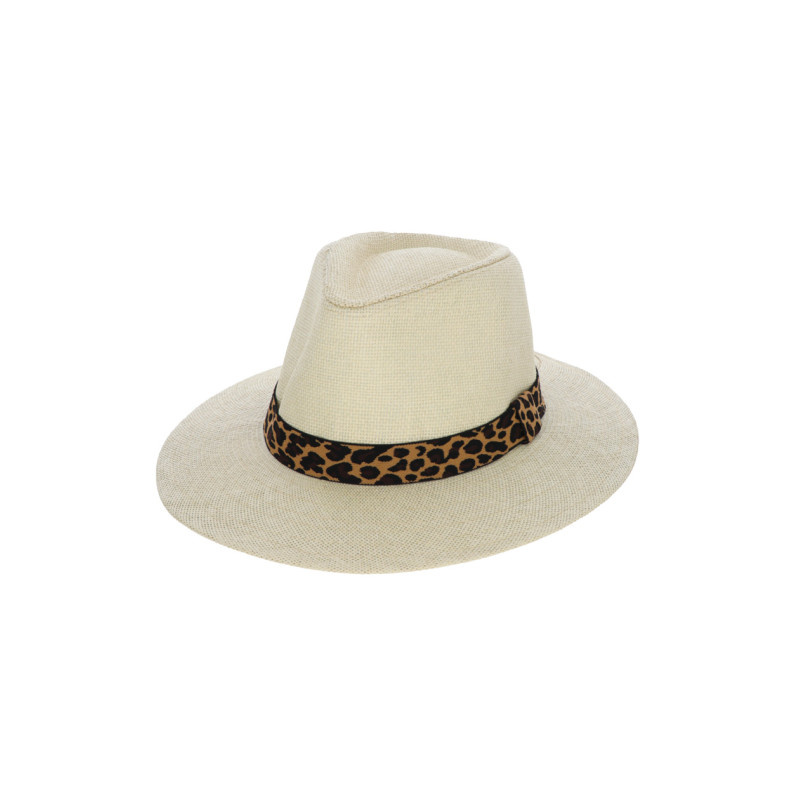 CHAPEAU EN PAPIER AVEC RUBAN DE LÉOPARD