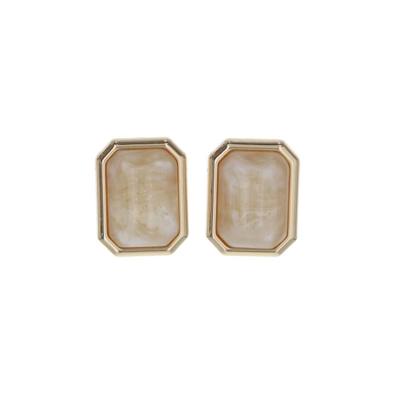 EARRINGS WITH RESIN RECTANGULAR SHAPE PENDANT