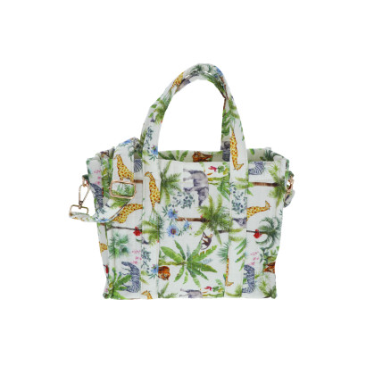 PADDED HANDBAG WITH JUNGLE PATTERN