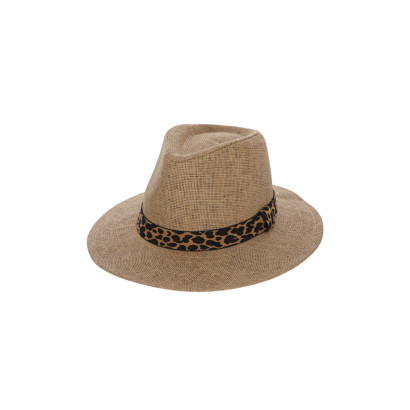CHAPEAU EN PAPIER AVEC RUBAN DE LÉOPARD