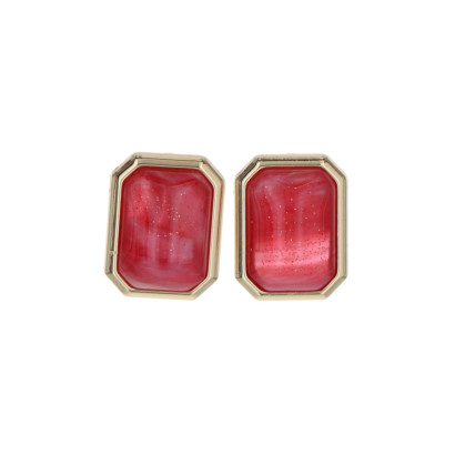 EARRINGS WITH RESIN RECTANGULAR SHAPE PENDANT