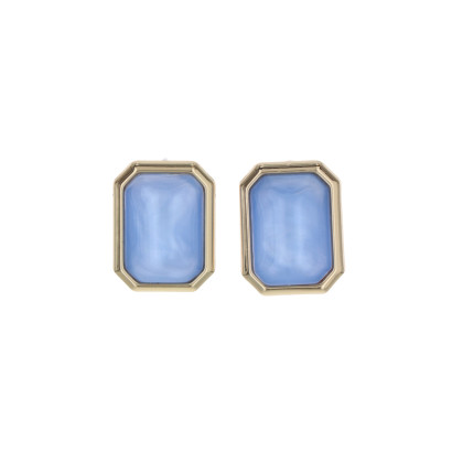 EARRINGS WITH RESIN RECTANGULAR SHAPE PENDANT