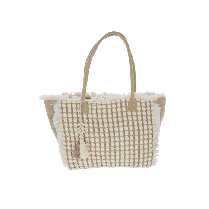 CABAS EN COTON AVEC FRANGES