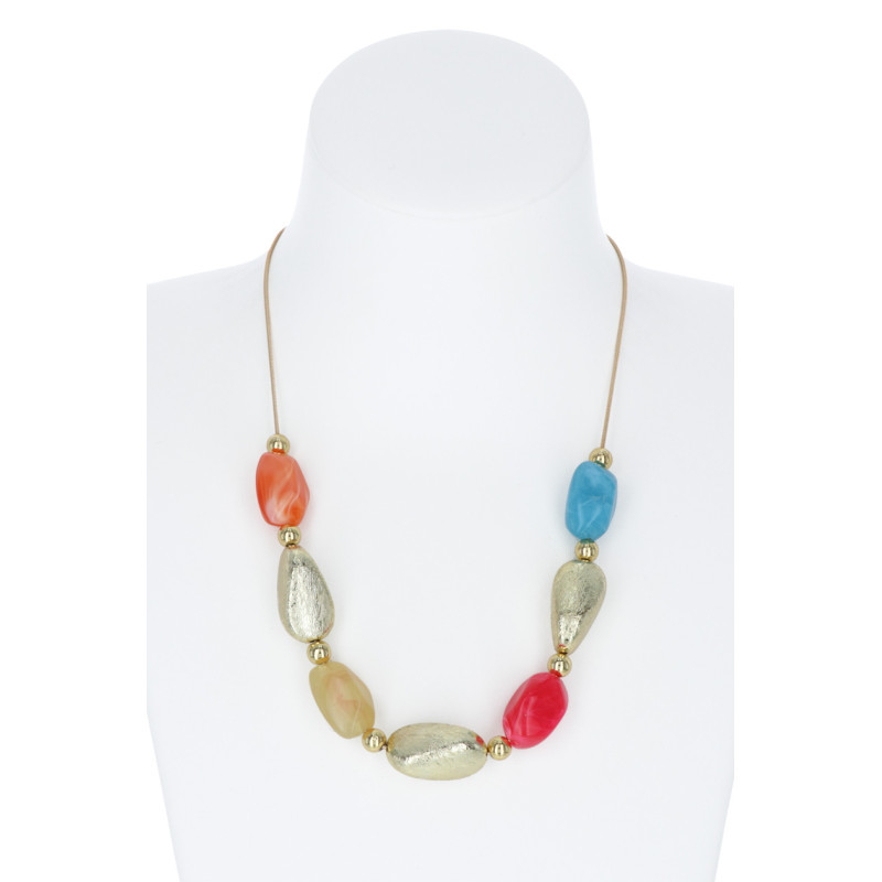 NECKLACE MULTI STONES PENDANT