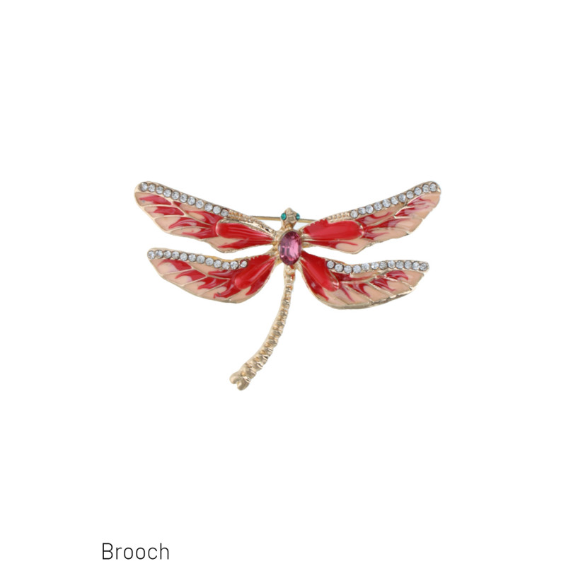 BROCHE AVEC LIBELLULE ET STRASS