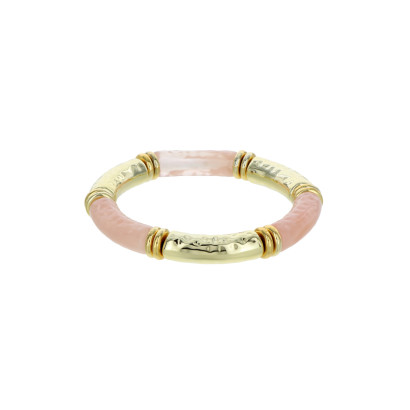 BRACELET ELASTIQUE, RÉSINE EFFET MARBRÉ, TUBE MET.