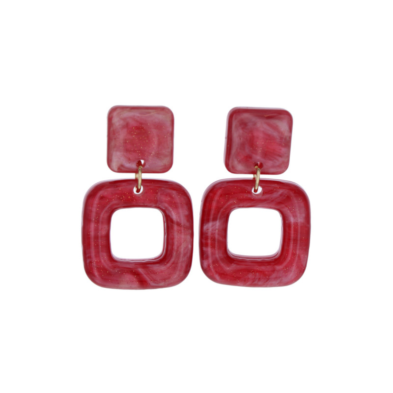 EARRINGS SQUARE PENDANT