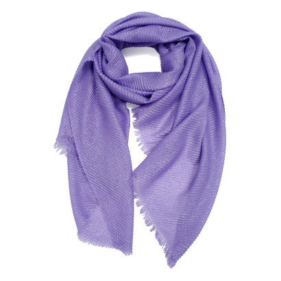 FOULARD PLISSÉ DE COULEUR UNIE ET LUREX