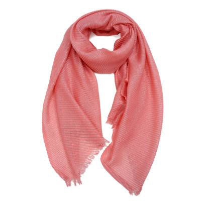FOULARD PLISSÉ DE COULEUR UNIE ET LUREX