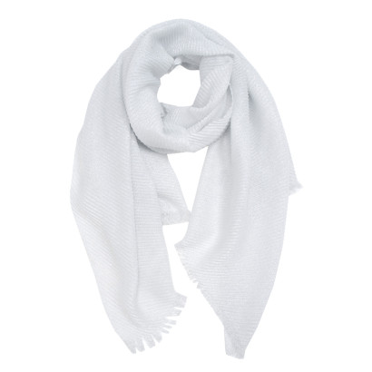 FOULARD PLISSÉ DE COULEUR UNIE ET LUREX